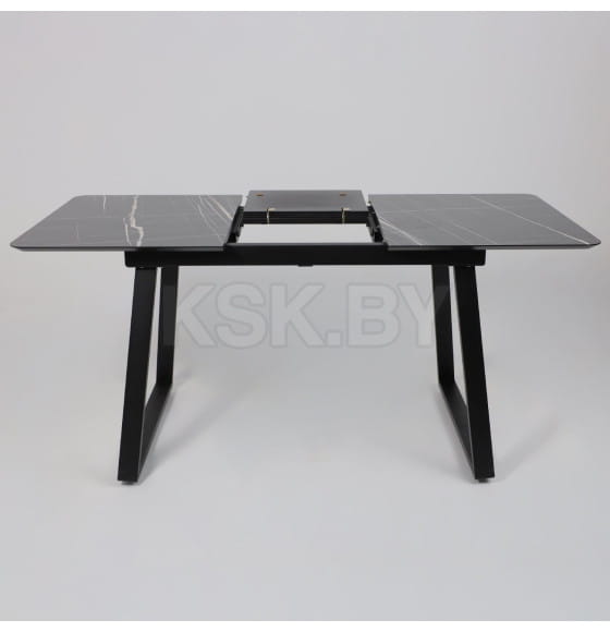 Стол AV 1208, HPL+МДФ,  раздвижной 1200 (1600)*800 Черный тунис/черный (119635) 