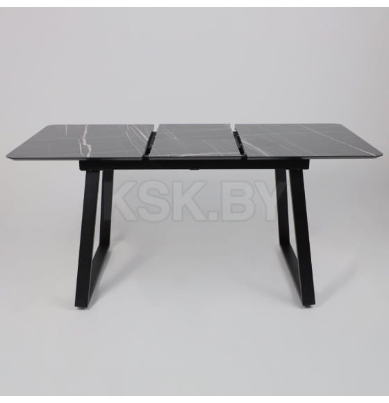 Стол AV 1208, HPL+МДФ,  раздвижной 1200 (1600)*800 Черный тунис/черный (119635) 
