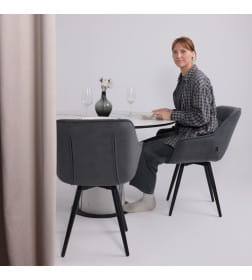 Стол AV 1317, HPL+МДФ, нераздвижной 1200 Мрамор белый/черный