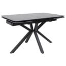 Стол РЕЙН NEW,керамика 0 кат. 1400(2040)*900, Камень черный Greys Black/Черный матовый (117050) 