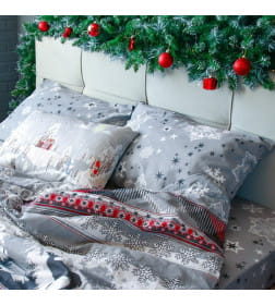 Постельное бельё "Этель" 2 сп Snow time 175х215см,200х220см,50х70см-2 штуки