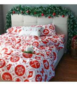 Постельное белье новогоднее LoveLife 2сп "New Year's gifts" 175*215см,200*225см,50*70см-2штуки