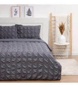 Постельное бельё LoveLife дуэт Texture: dark gray, 143х215см-2шт,230х240см,50х70см-2шт, микрофибра, 110г/м