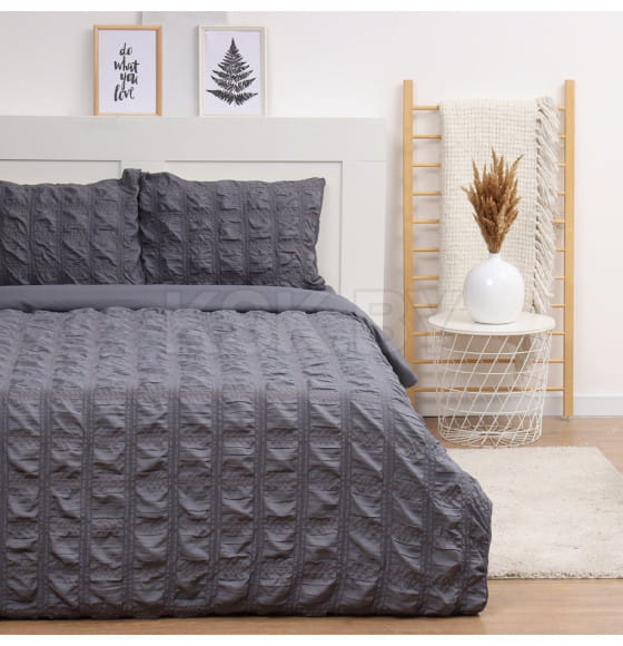 Постельное бельё LoveLife дуэт Texture: dark gray, 143х215см-2шт,230х240см,50х70см-2шт, микрофибра, 110г/м (10323173) 