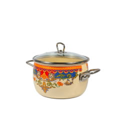 Кастрюля "Ornamento" слоновая кость 5,5 л (форма сфера) Vitross 1SC225S