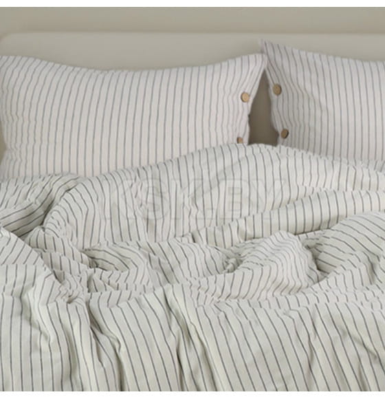 Постельное бельё Этель 2 сп White stripes 180х210 см,220х240 см,50х70-2шт, 100% жатый хлопок, 140 гр/м2 (9446459) 