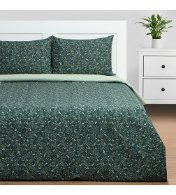 Постельное бельё Этель 1,5 сп Small leaves, 143х215 см, 150х214 см, 50х70 см 2 шт, поплин