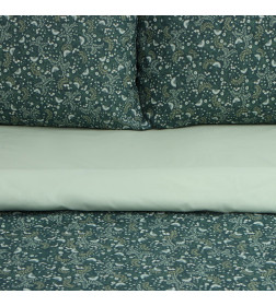 Постельное бельё Этель 1,5 сп Small leaves, 143х215 см, 150х214 см, 50х70 см 2 шт, поплин