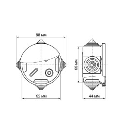 Коробка распаечная ОП 65х40 мм, крышка, IP54, 4 входа TDM SQ1401-0501