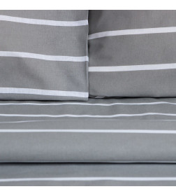 Постельное бельё Этель Дуэт Gray stripes 143х215см-2шт,220х240см,70х70см-2шт, 100% хлопок, поплин