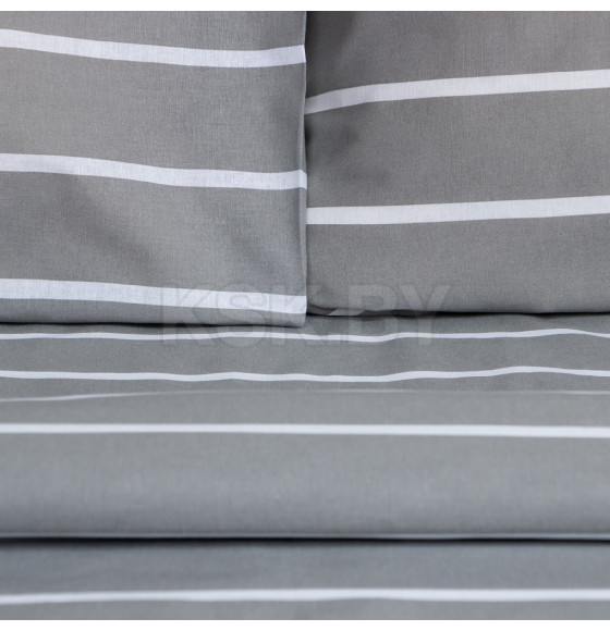 Постельное бельё Этель Дуэт Gray stripes 143х215см-2шт,220х240см,70х70см-2шт, 100% хлопок, поплин (6632214) 