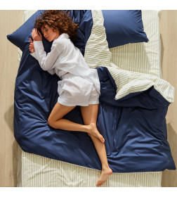 Постельное бельё Этель 1.5сп Stripes: blue, 143х215см, 150х214см, 50х70см-2 шт, перкаль,114 г/м2