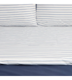 Постельное бельё Этель 1.5сп Stripes: blue, 143х215см, 150х214см, 50х70см-2 шт, перкаль,114 г/м2