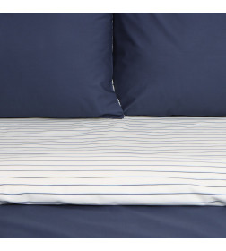 Постельное бельё Этель 1.5сп Stripes: blue, 143х215см, 150х214см, 50х70см-2 шт, перкаль,114 г/м2