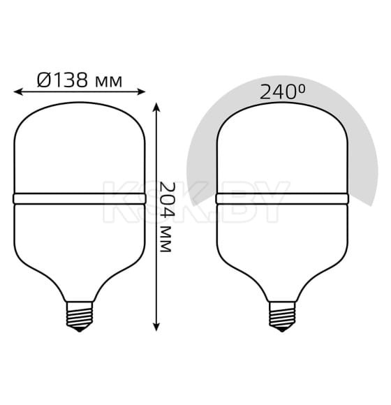 Лампа светодиод. Elementary E27 50W 220в. 6500K T140 Gauss (63235) 