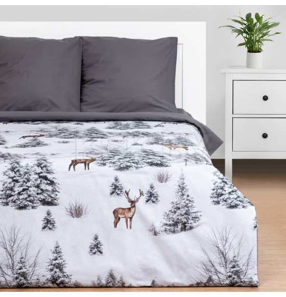 Постельное бельё Этель 1.5 сп Snow forest 143х215 см, 150х214 см, 70х70 см - 2 шт, поплин (7673983) 