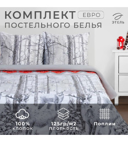 Постельное бельё «Этель» Лесная сказка, евро, 200 × 217 см, 240 × 220 см, 70 × 70 см, 2 шт