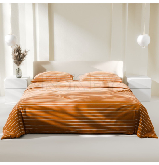 Постельное бельё Этель Евро Mustard stripes 200х217см, 220х240см, 70х70см-2 шт, 100% хлопок,поплин (6632201) 