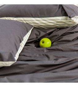 Постельное бельё Этель 1.5сп Stripes: grey, 143х215см, 150х214см, 50х70см-2 шт, перкаль,114 г/м2
