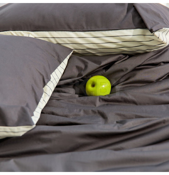 Постельное бельё Этель 1.5сп Stripes: grey, 143х215см, 150х214см, 50х70см-2 шт, перкаль,114 г/м2 (9888827) 
