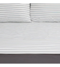 Постельное бельё Этель 1.5сп Stripes: grey, 143х215см, 150х214см, 50х70см-2 шт, перкаль,114 г/м2