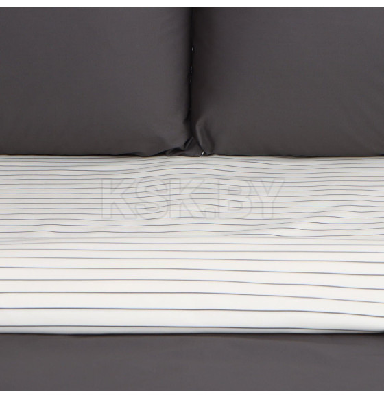 Постельное бельё Этель 1.5сп Stripes: grey, 143х215см, 150х214см, 50х70см-2 шт, перкаль,114 г/м2 (9888827) 