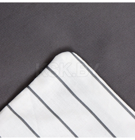 Постельное бельё Этель 1.5сп Stripes: grey, 143х215см, 150х214см, 50х70см-2 шт, перкаль,114 г/м2 (9888827) 