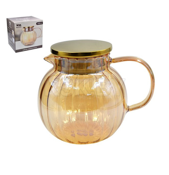 Чайник заварочный 1350 мл (стекло, нержавеющая сталь) Lavenir 4095-1350GLD (00102287) 
