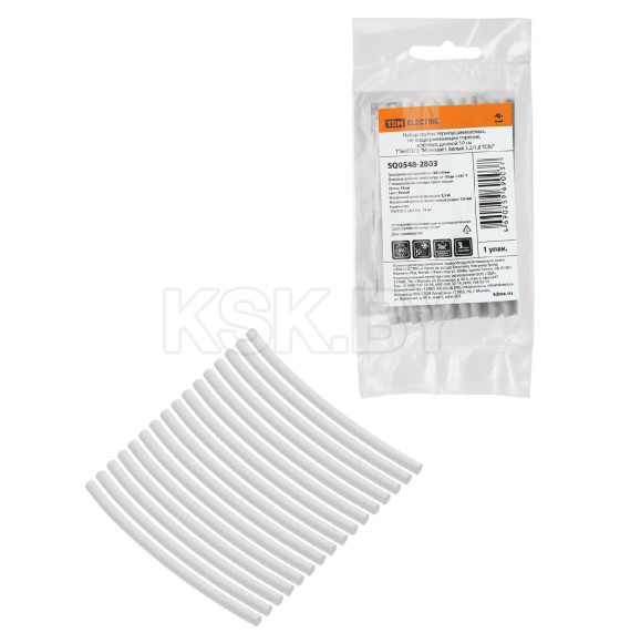 Набор трубок термоусаживаемых клеевых 3,2/1,0 белый TDM SQ0548-2803 (SQ0548-2803) 