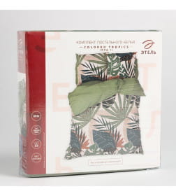 Постельное белье "Этель" Евро Colored tropics (вид2) 200*217 см, 240*220 см, 70*70 см - 2 шт