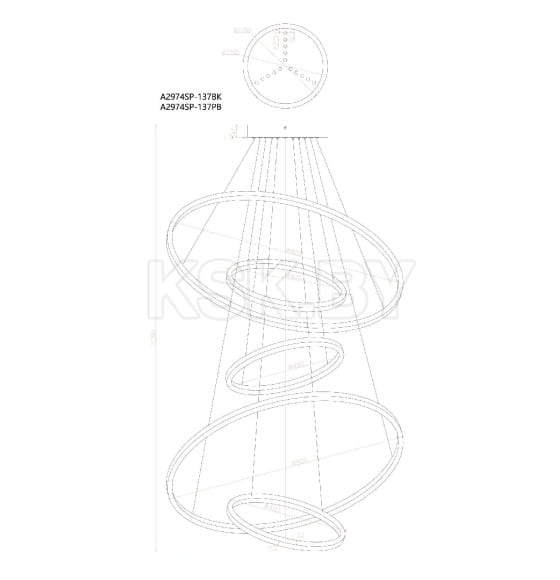 Люстра подвесная Arte Lamp ARKANE A2974SP-137PB (A2974SP-137PB) 