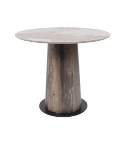 Стол AV 2317, МДФ+керамика, нераздвижной 900 белый, глянцевый PANDORA/черный+HPL Ипанема