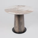 Стол AV 2317, МДФ+керамика, нераздвижной 900 белый, глянцевый PANDORA/черный+HPL Ипанема (119693) 