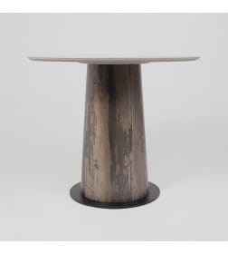 Стол AV 2317, МДФ+керамика, нераздвижной 900 белый, глянцевый PANDORA/черный+HPL Ипанема