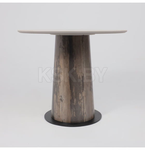 Стол AV 2317, МДФ+керамика, нераздвижной 900 белый, глянцевый PANDORA/черный+HPL Ипанема (119693) 