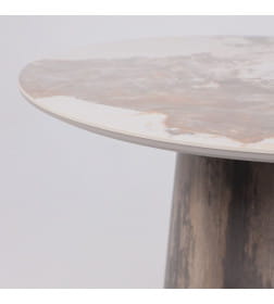 Стол AV 2317, МДФ+керамика, нераздвижной 900 белый, глянцевый PANDORA/черный+HPL Ипанема