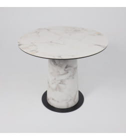 Стол AV 2317, МДФ+керамика, нераздвижной 900 натуральный, глянцевый GOLD JADE/черный+HPL Виктори натуральный