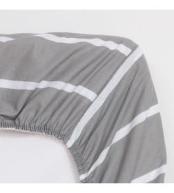 Простыня на резинке Этель 140х200х25 см "Gray stripes", 100% хлопок, поплин, 125 гр/м2