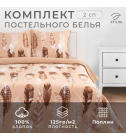 Постельное белье Этель 2 сп «Перья» (вид 1) 175*215 см, 200*220 см,70*70 см -2 шт