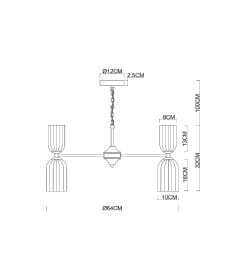 Люстра подвесная Arte Lamp CHARM A1623LM-10GO