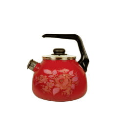 Чайник сферический "Golden rose" вишневый 3,0 л со свистком Vitross 1RC12