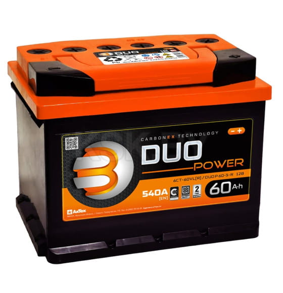 Аккумулятор DUO POWER 60 Ач о.п. R+