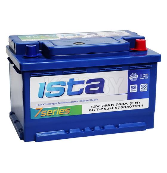 Аккумулятор ISTA 7 Series 75 Ач о.п. R+ (низкий)