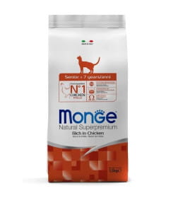 Сухой корм Monge Cat Daily Line Senior для пожилых кошек, с курицей 1,5кг