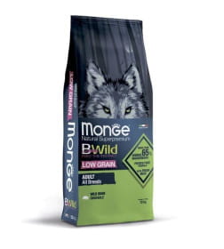 Сухой корм Monge Dog BWild LOW GRAIN для взрослых собак, низкозерновой, из мяса дикого кабана 12кг