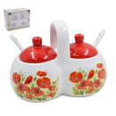 Соусница Lavenir "Маки" 270/270 мл, 16х13х9,5 см HC230-M12 доломит (51988) 