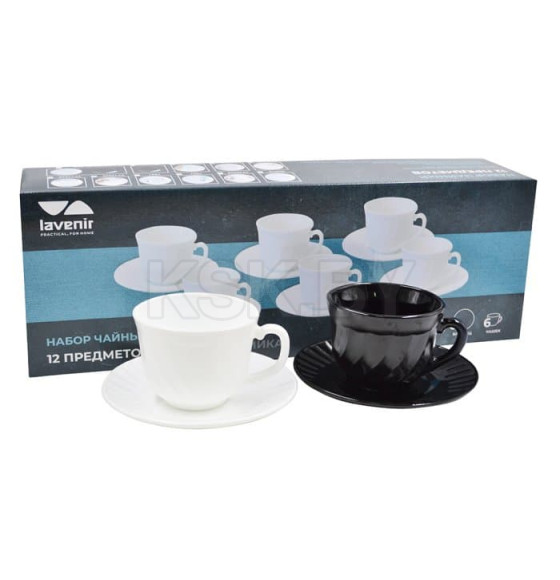 Набор чайный (12 пр.) Lavenir HWB-190 WHITE/BLACK (00107132) 