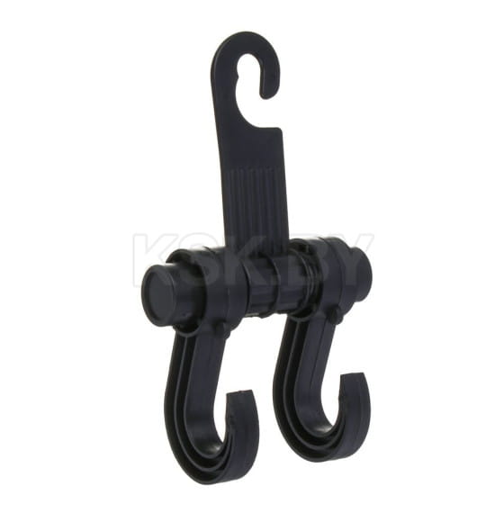 Вешалка-крючок на подголовник, два крючка, чёрный РОКОТ (732-194) 