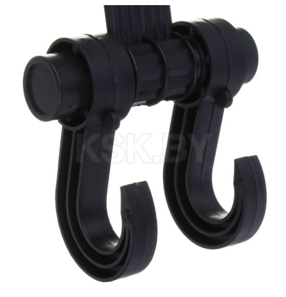 Вешалка-крючок на подголовник, два крючка, чёрный РОКОТ (732-194) 