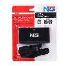 Разветвитель прикуривателя в авто, 2 гнезда, 2хUSB, 60 W, 2.1А, 12/24В NG (738-022) 